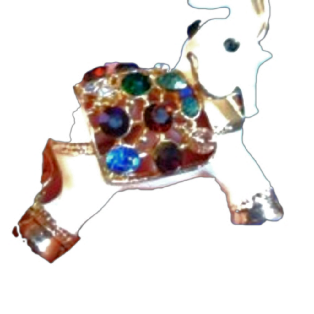 Enamel Elephant Brooch